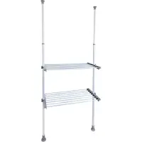 Wenko Système télescopique ''Twin'' Herkules 165/300 x 73/120 cm blanc/gris