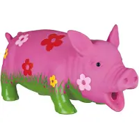 Trixie , jouet cochon avec des chiens à fleurs, avec son original, latex, 20cm, multicolore