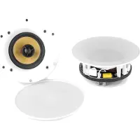 Power Dynamics Haut-parleurs de plafond WCS65, set de 2, 2x 30W, blanc (Actif, Passif), Haut-parleur PA, Blanc