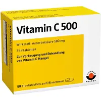 Wörwag Pharma & Co. KG Vitamine C 500 comprimés pelliculés, 50 comprimés