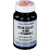 Hecht Pharma GmbH Geschäftsbereich Handelsware GALL PHARMA Eisen Chelat 14 mg, Vitamine C, GPH, capsules, boîte de 60 capsules