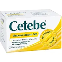 Cetebe Vitamine C gélules retard 500 mg 60 pcs