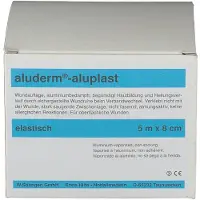 Söhngen Pansement aluderm-aluplast élastique (taille 5m x 8 cm, coussin de plaie en aluminium vaporisé, ver