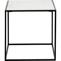 Nordal Table d'appoint Cube - marbre blanc S