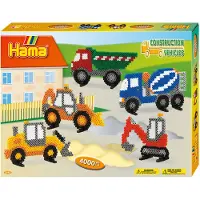 Hama Boîte de perles - - Les engins de chantier - 4000 perles - Plaque camion - À partir de 5 ans