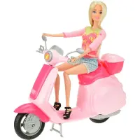 Toi-Toys Poupée adolescente Lauren sur scooter 28 cm
