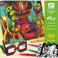 Djeco Atelier de peinture 3D – Adorables monstres – Créativité et habileté
