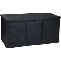 Huismerk coffre de jardin avec roulettes 300 L gris foncé