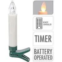 Christmas Decoration Koopman Bougies d'arbre LED, lot de 10 avec minuterie, AX2001000