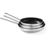 Hendi Poêle à frire en acier inoxydable 280x50 mm Antiadhésive, Poêle + casserole, Argent