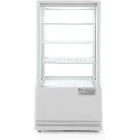 Hendi Vitrine réfrigérée de table Arktic à 3 étagères, capacité de 98 litres, 230 V, blanche