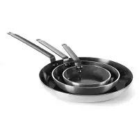 Hendi Poêle à frire Aluminium Marbre Revêtement antiadhésif, Poêle + casserole, Noir