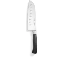 Hendi Couteau Santoku, , gamme Profi, affûtage Granton, noir, (L)310 mm