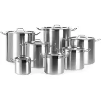 Hendi Casserole haute avec couvercle 24 l 320x300 mm EDS Profi, Poêle + casserole, Argent