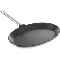 Hendi Poêle à poisson en fonte d'aluminium 400x275x35 mm fond 175, Poêle + casserole, Argent