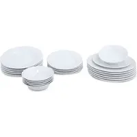 Hermia Concept , ALF24Y400, services de table, service de table (24 pièces), blanc, porcelaine, 25 x 25 x 2 cm