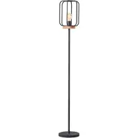 Brilliant 93145/66 Tosh lampe sur pied, 1-flamme bois antique/noir corindon