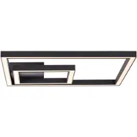 Brilliant LED Deckenleuchte Wandlampe Quon 40x40cm Schwarz 24W 2300lm Warmweiß 3000K