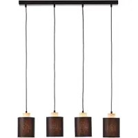 Brilliant , suspension Vonnie, 4 flammes, noir/bois, 99413/76