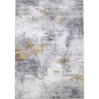 FRAAI Tapis moderne - Strong Gris/Jaune | 140x200 cm | Rectangulaire | Tissage plat