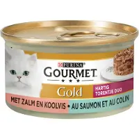 Gourmet Gold les Timballes Duo pâtée au saumon et au colin pour chat (24x85g)