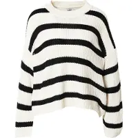 JDY Pull-over oversize 'JDYJusty' crème / noir