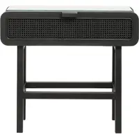 Nordal Table console Merge en teck avec sangle - noir