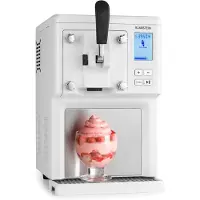 Klarstein Turbine à glace - Machine à glace - avec compresseur - Machine á crème glacée 200W - 1,5L , pour 900g de glace - design inox - Sorbetière - Blanc