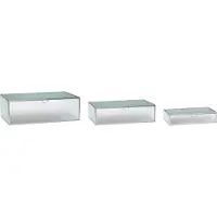 Hubsch Boîte en verre argent mat - lot de 3 pièces