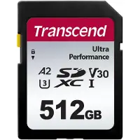 Transcend 340S - Carte mémoire flash - 512 Go - A2 / Video Class V30 / UHS-I U3 - SDXC UHS-I