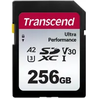 Transcend 340S - Carte mémoire flash - 256 Go - A2 / Video Class V30 / UHS-I U3 - SDXC UHS-I