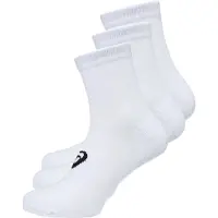 Asics pour homme. 155205 Lot de 3 chaussettes blanches de quart (39-42), Casuel, Sport, Coton, Outdoor, Running