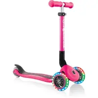 Globber JUNIOR FOLDABLE LIGHTS - trottinette, 120/80 mm, ABEC 5, 3 roues, roues lumineuses LED, rose fuchsia