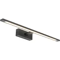 QAZQA Applique murale moderne noire 62 cm avec LED IP44 - Jerre