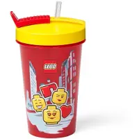 LEGO Gobelet Lego Avec Paille Iconic Girl Bright Red 500 ml