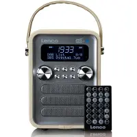 Lenco PDR-051TPSI - Radio portable DAB+ FM avec Bluetooth et entrée AUX, batterie rechargeable - Taupe