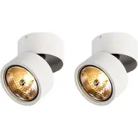 QAZQA Lot de 2 spots modernes blancs ronds orientables - Go Nine