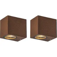 QAZQA Lot de 2 appliques murales industrielles rouille IP44 - Baleno