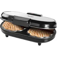 Bestron dubbel wafelijzer voor klassieke hartwafels, wafelijzer met antiaanbaklaag & Indicatielampje, 1200 watt, kleur: Koper