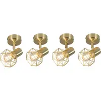 QAZQA Lot de 4 spots Art déco orientables et inclinables en laiton - Mosh