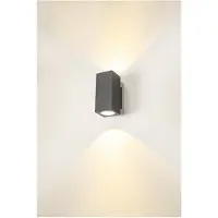 SLV Enola Square M Up/Down LED Applique murale anthracite CCT 3000/4000K Couleur de lumière réglable IP65