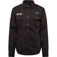 Brandit Chemise 'Luis' anthracite / blanc