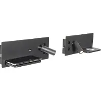 QAZQA Ensemble de 2 appliques murales noires avec LED, port USB et chargeur à induction - Riza