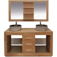 Teako Design Miroir Kramfors avec tablette en teck 180 x 80 cm