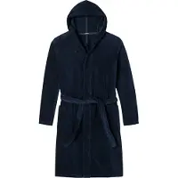 Schiesser Peignoir long ' Essentials ' bleu marine