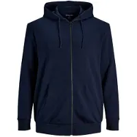 Jack & Jones Basic Plus Size Full Zip Sweatshirt Bleu 7XL Homme