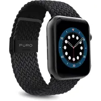 Puro Bande nylon en boucle (38 mm, 40 mm, Nylon, Textile, Tissu), Sangles de montre, Noir