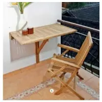 Teako Design Wandklapptisch Teakholz Eckig Sondrio Massivholz Wetterfest 50x50cm