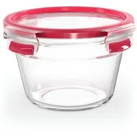 EMSA ClipClose Glass boîte à provisions 900 ml verre rouge