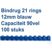 GBC Baguettes à relier , plastique, Ø 12 mm, 100 p., bleu